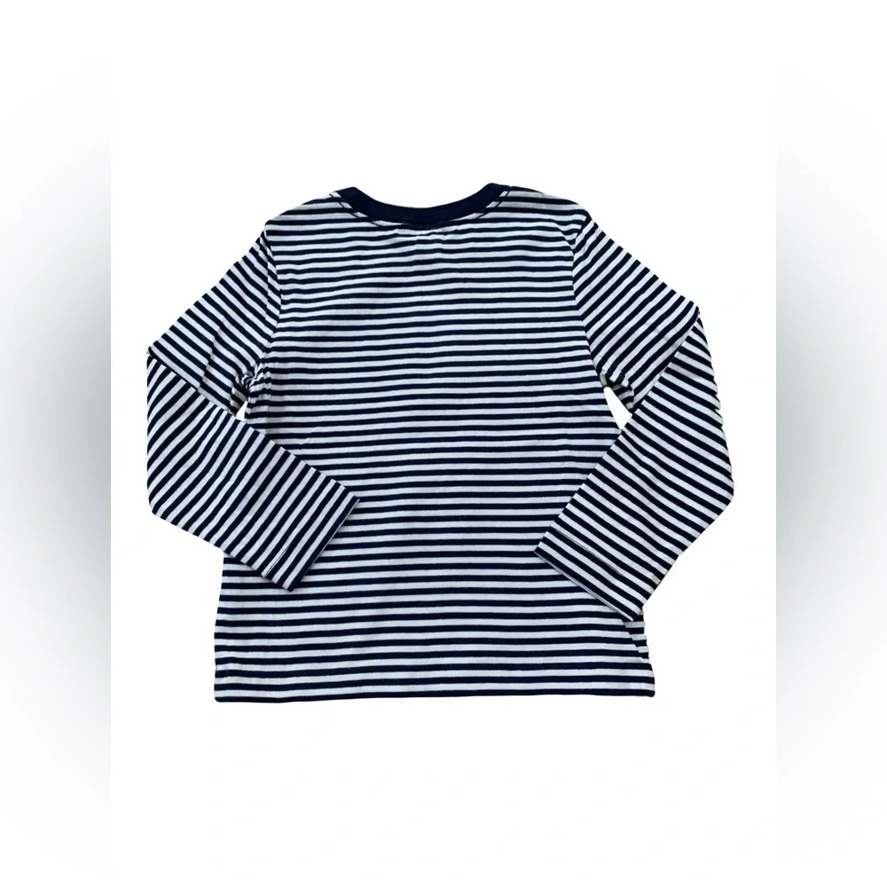 Hanna Andersson Size 110, 5, Frozen Olaf Striped Long Sleeve Graphic Tee Shirt